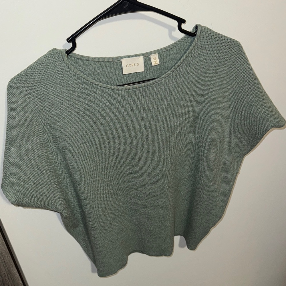 Cyrus Sage Green Boxy Knit Sweater